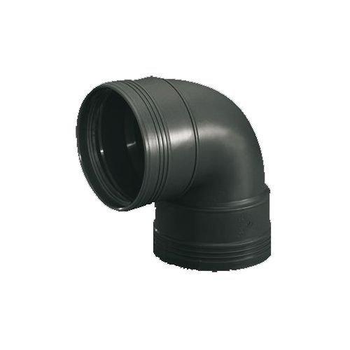 WAVIN PP bocht 90° MV met dichting, zwart