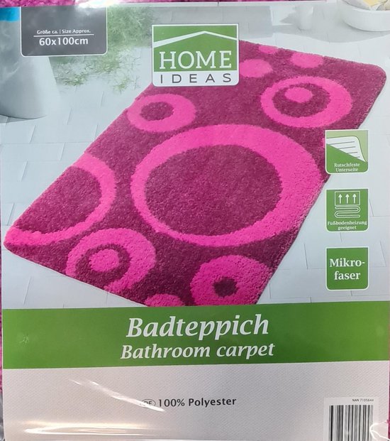 Badkamer mat - roze 60 x 100 cm
