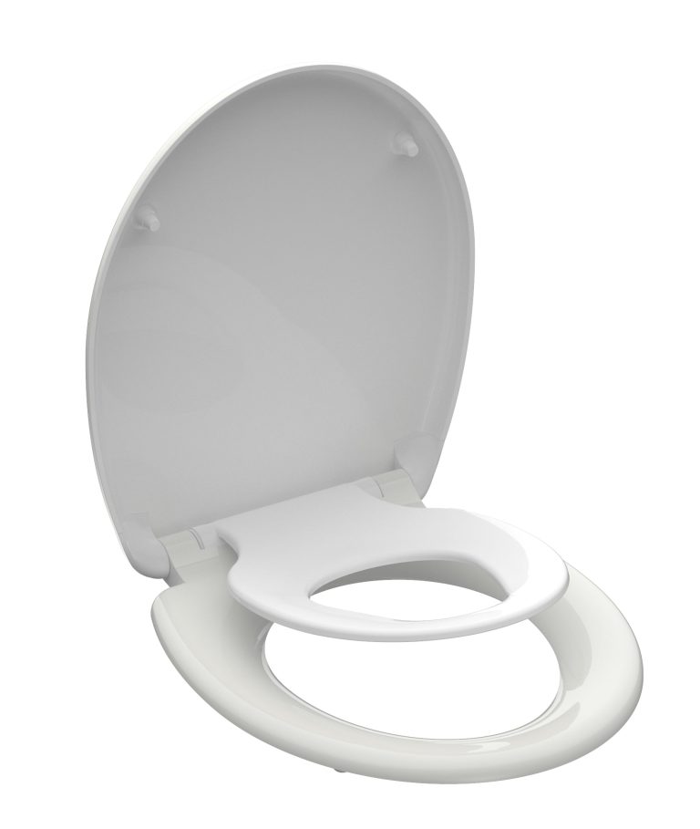 SCHÜTTE soft-close wc-bril FAMILY WHITE van duroplast, afklikbaar, geïntegreerde kinderzitting - wit gelakt