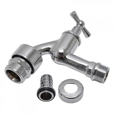 HSE dubbele stopkraan met terugslagklep 1/2Mx3/4x10