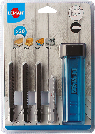 LEMAN ASSORTIMENT VAN 10/20 BLADEN VOOR DECOUPEERZAAG LSS.08051.10