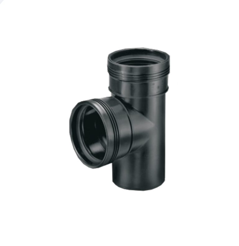 WAVIN PP T-stuk 90° MV met dichting, zwart