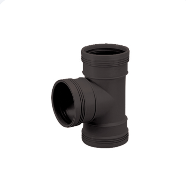 WAVIN PP T-stuk 90° VV met dichting, zwart