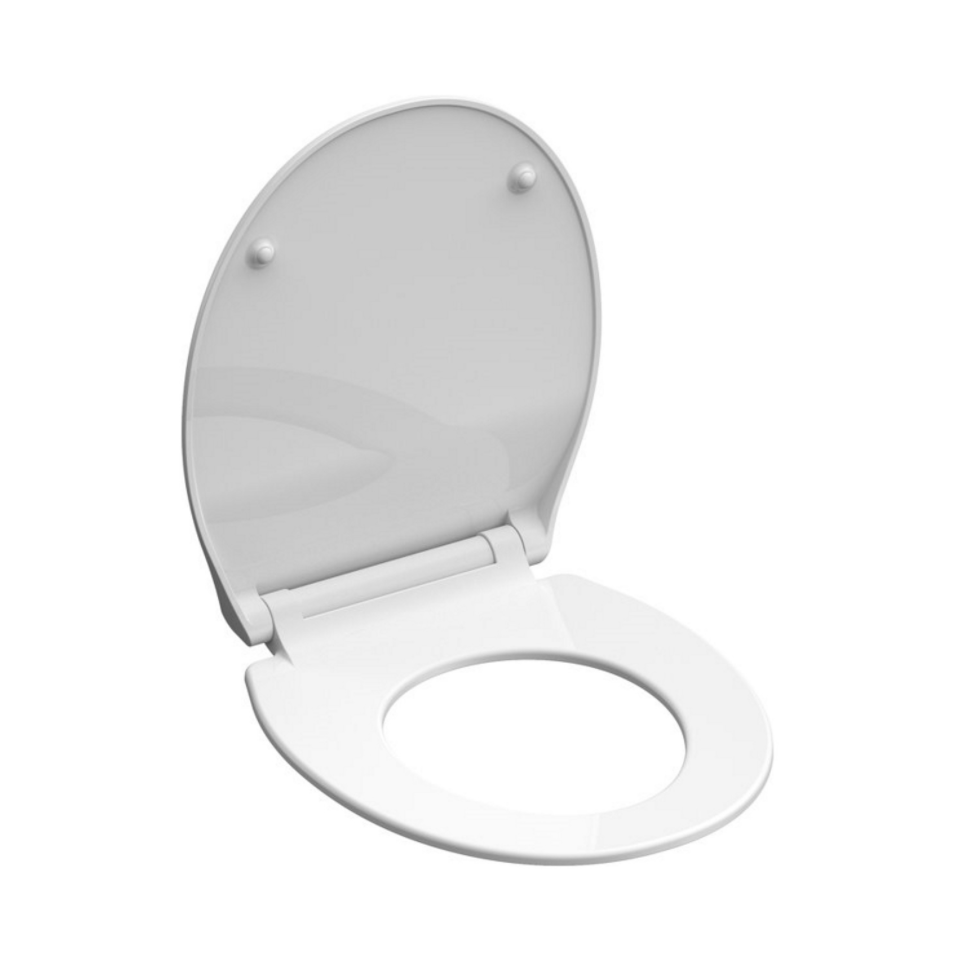SCHÜTTE soft-close wc-bril SLIM WHITE van duroplast, super dun, afklikbaar, RVS-scharnieren - wit gelakt