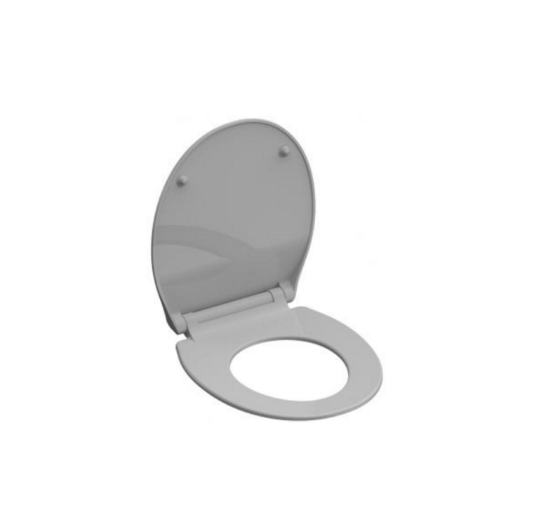 SCHÜTTE soft-close wc-bril SLIM GREY van duroplast, super dun, afklikbaar, RVS-scharnieren - grijs gelakt