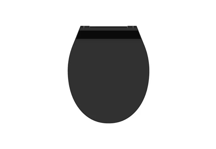 SCHÜTTE WC-bril SLIM BLACK duroplast, super dun, soft close, RVS-scharnieren, zwart mat
