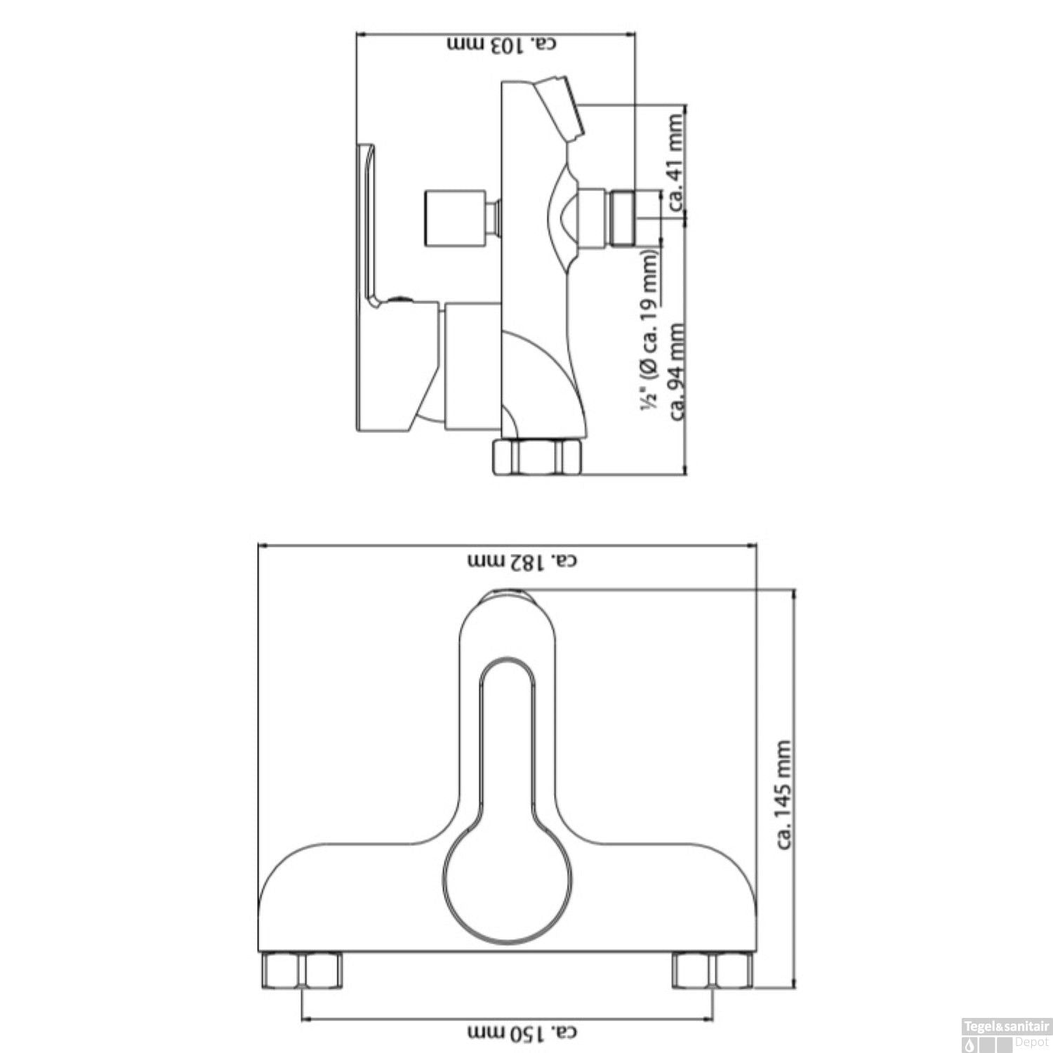 SCHÜTTE Denver badmengkraan 150 mm hartafstand - mat zwart