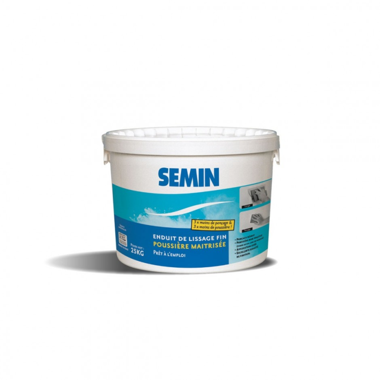 Semin afwerkplamuur 3 x minder schuren 10kg