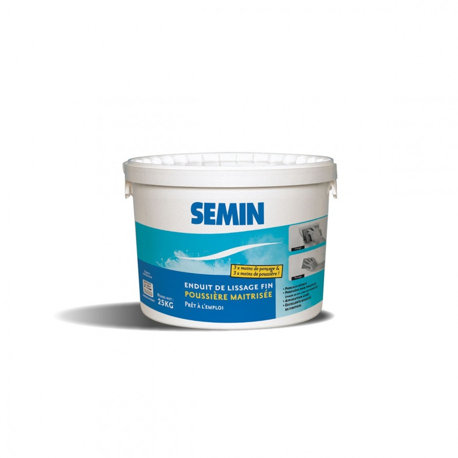 Semin afwerkplamuur 3 x minder schuren 10kg