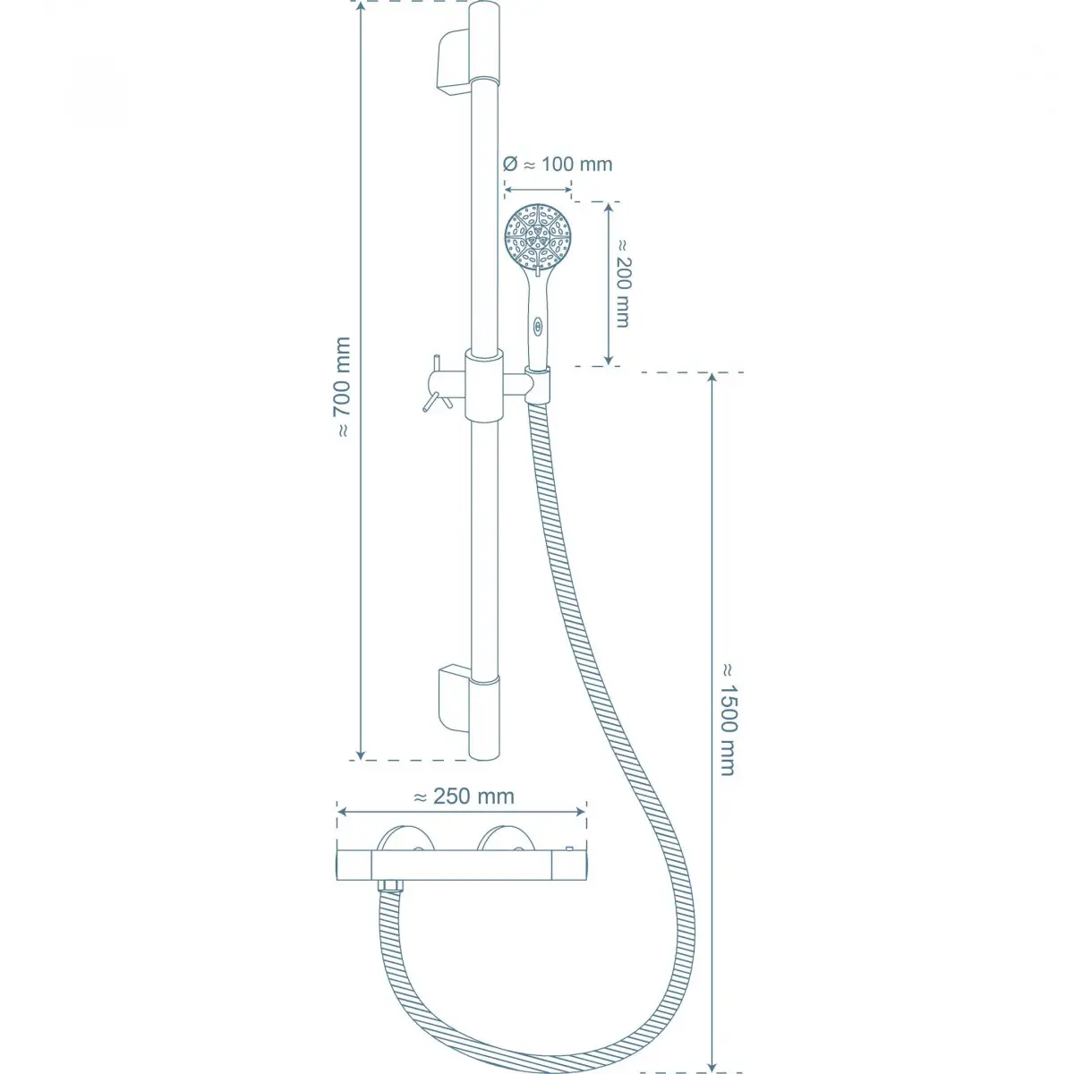 SCHÜTTE AQUA 2 SAVE Thermostaat Douchekraan, chroom