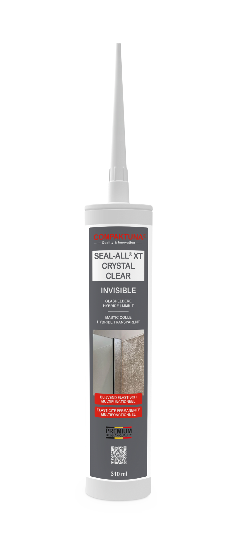 COMPAKTUNA SEAL-ALL® XT CRYSTAL CLEAR: Glasheldere elastische lijmkit