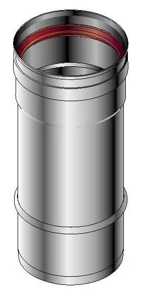 Enkelwandige rookgasbuis Roccheggiani SPG/SP2 Ø150x1000mm inox met lipring 601