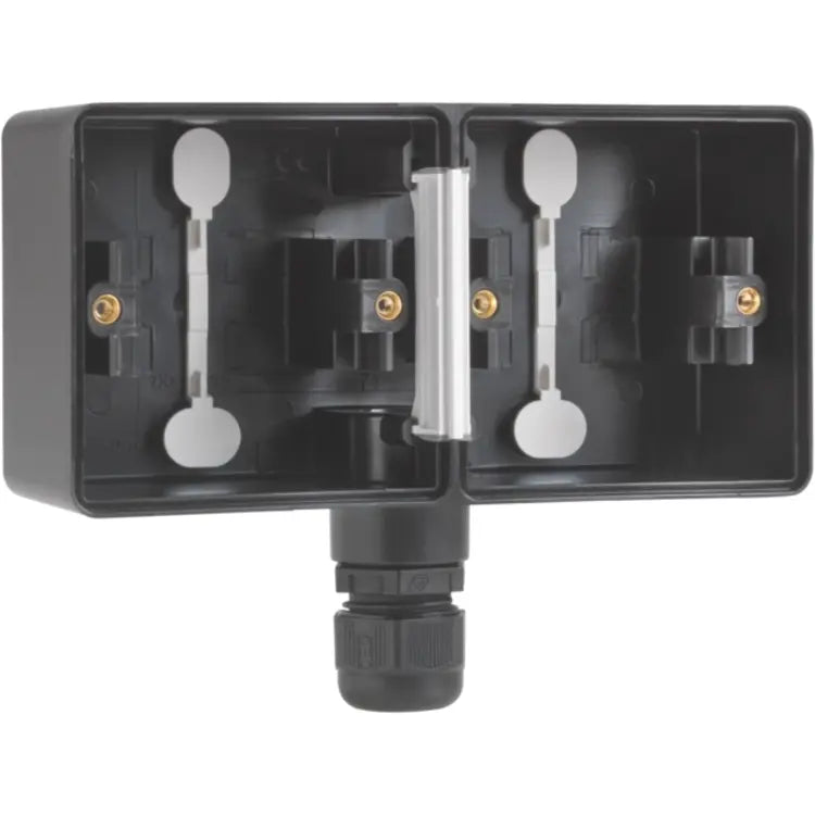 Niko Hydro opbouwbak 2-voudig horizontaal met 1x M20-ingang zwart (761-84851)