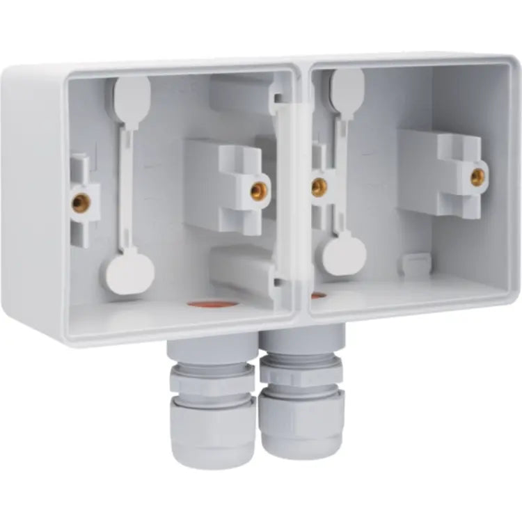 Niko Hydro opbouwbak 2-voudig horizontaal met 2x M20-ingang grijs (700-84852)