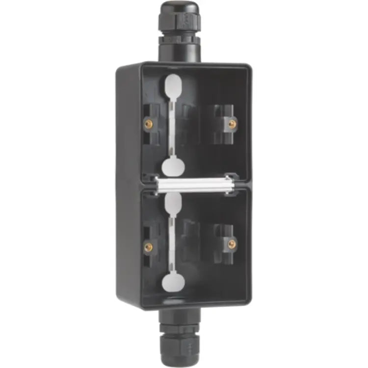 Niko Hydro opbouwbak 2-voudig verticaal met boven en onder 1x M20-ingang zwart (761-84261)